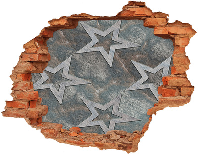 Adesivo effetto buco nel muro Muro spezzato con stelle
