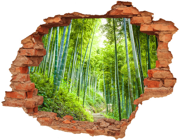 Adesivo murale buco 3D Foresta di bambù
