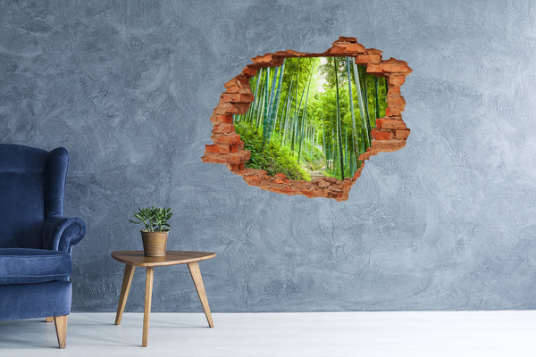 Adesivo murale buco 3D Foresta di bambù