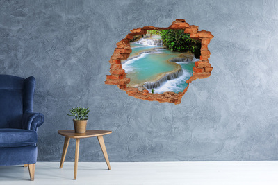 Adesivo murale buco 3D Cascate in un paradiso tropicale
