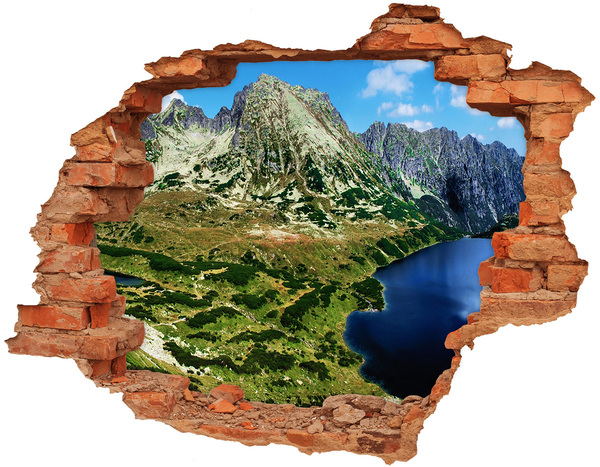 Adesivo effetto buco nel muro Paesaggio montano con lago