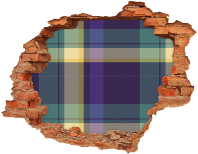 Adesivo murale buco 3D Motivo a scacchiera sulla parete