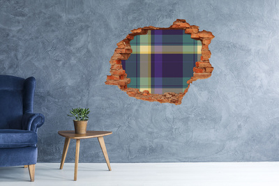 Adesivo murale buco 3D Motivo a scacchiera sulla parete