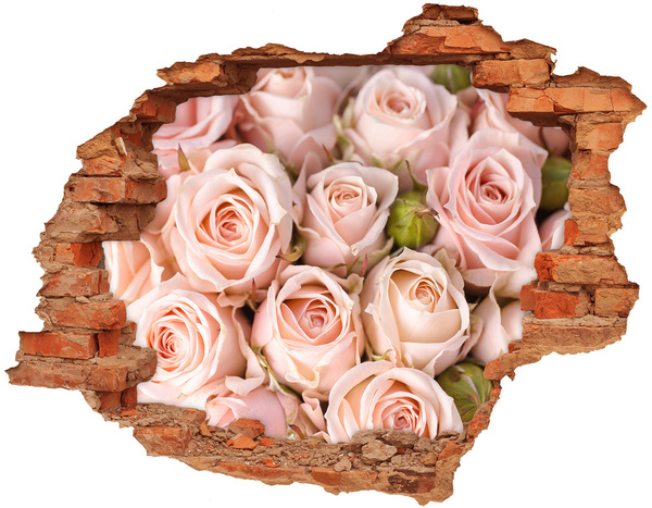 Adesivo con buco sbrecciato Rose in un buco nel muro