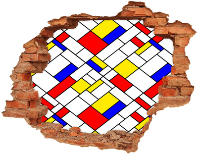 Adesivo con buco sbrecciato Motivo astratto nello stile di Mondrian