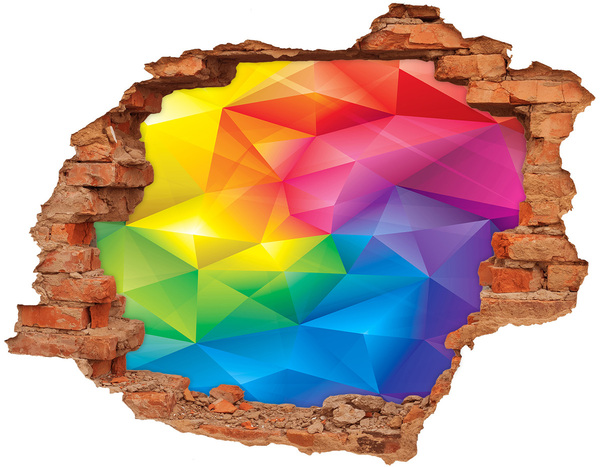 Adesivo murale buco 3D Un arcobaleno colorato nel muro