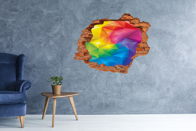 Adesivo murale buco 3D Un arcobaleno colorato nel muro