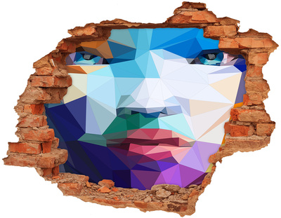 Adesivo con buco sbrecciato Un paesaggio nei colori della geometria