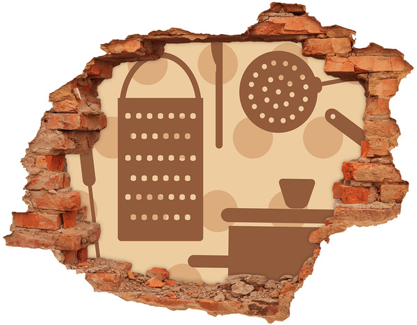 Adesivo con buco sbrecciato Interni con un motivo retrò