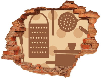 Adesivo con buco sbrecciato Interni con un motivo retrò