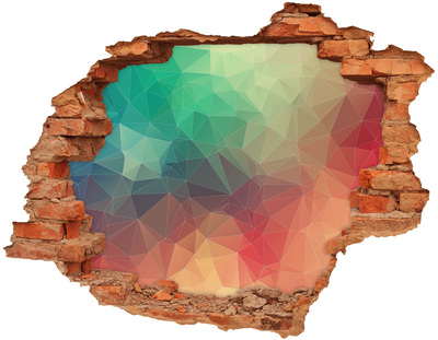 Adesivo con buco sbrecciato Geometrie colorate in un buco nel muro