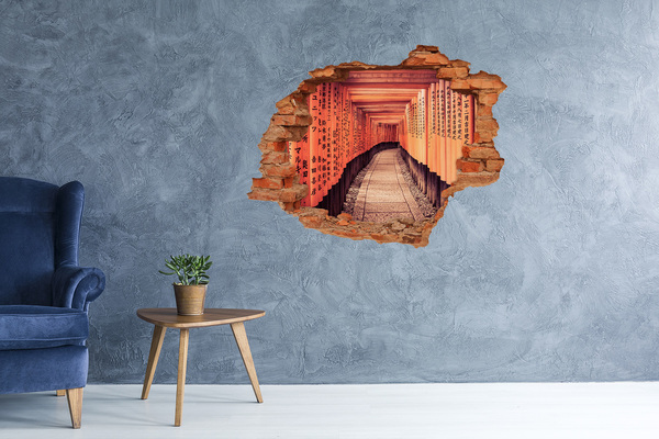 Adesivo murale buco 3D Santuario Fushimi Inari