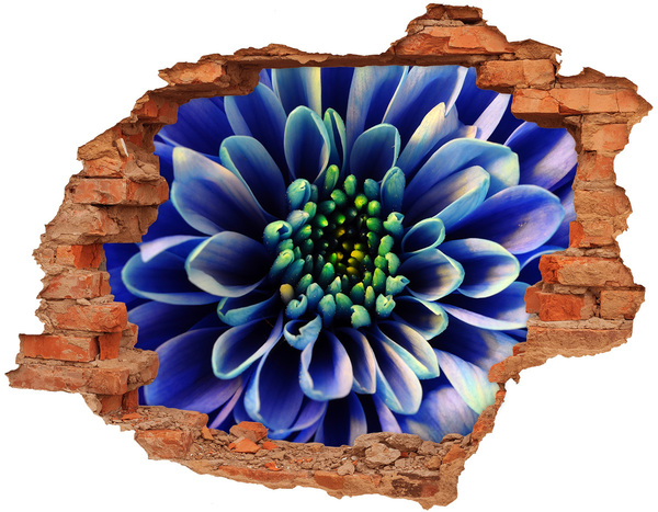 Adesivo murale buco 3D Un fiore dalle sfumature blu