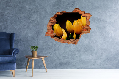 Adesivo murale buco 3D Fiori in un buco nel muro