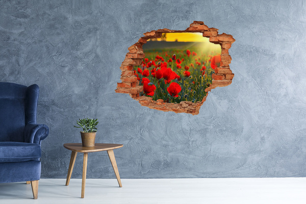 Adesivo murale buco 3D Un piccolo paradiso floreale nascosto