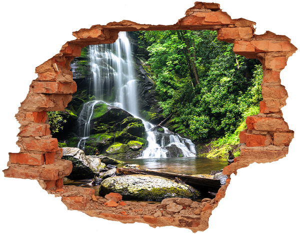 Adesivo murale buco 3D Cascata nella foresta