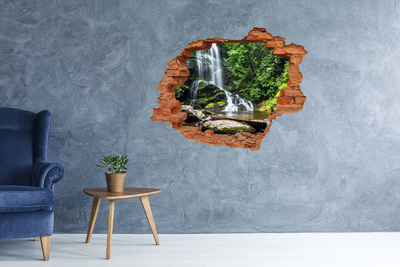 Adesivo murale buco 3D Cascata nella foresta