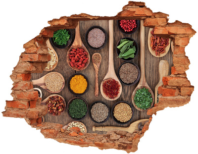 Adesivo con buco sbrecciato Spezie provenienti da tutto il mondo