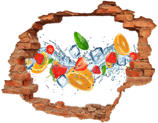 Adesivo effetto buco nel muro Cocktail di frutta in un'esplosione d'acqua