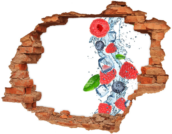 Adesivo murale buco 3D Cocktail di frutta con ghiaccio