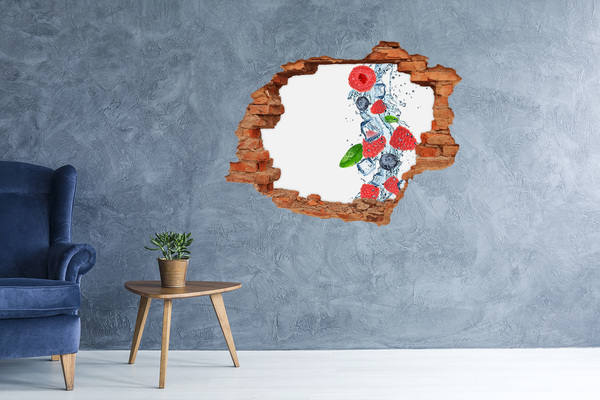 Adesivo murale buco 3D Cocktail di frutta con ghiaccio