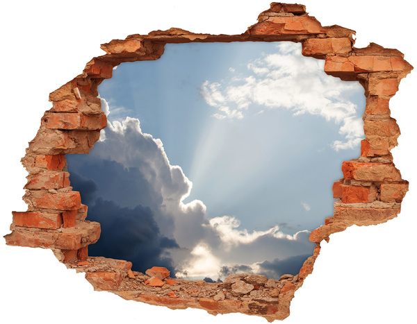 Adesivo con buco sbrecciato Cielo con raggi di sole