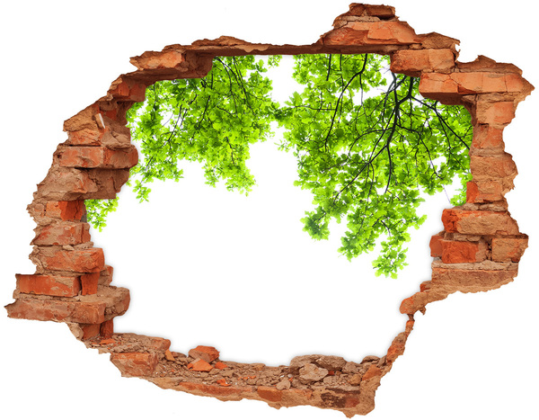 Adesivo effetto buco nel muro Un'oasi verde dietro il muro