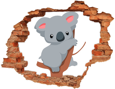 Adesivo con buco sbrecciato Koala in un buco nel muro