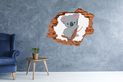 Adesivo con buco sbrecciato Koala in un buco nel muro