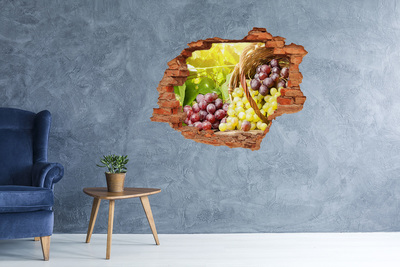Adesivo murale buco 3D Frutta nel cesto