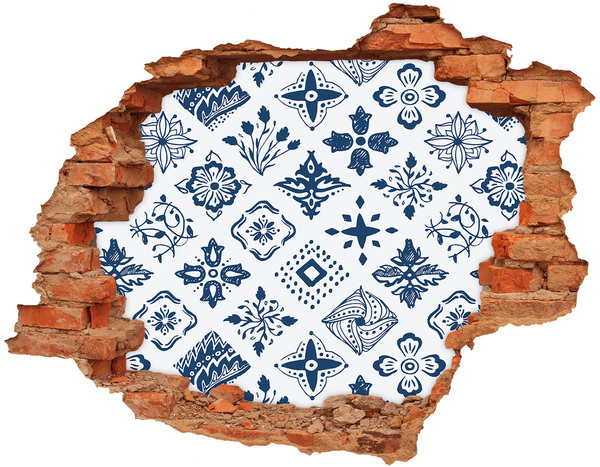 Adesivo murale buco 3D Motivi floreali sulla parete