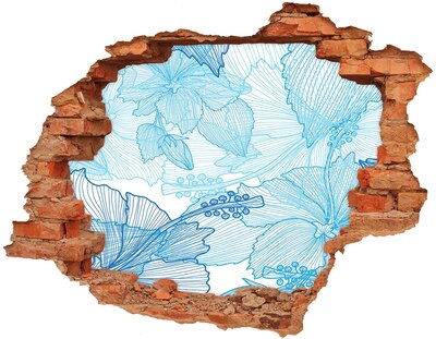 Adesivo effetto buco nel muro Il mondo sottomarino in blu