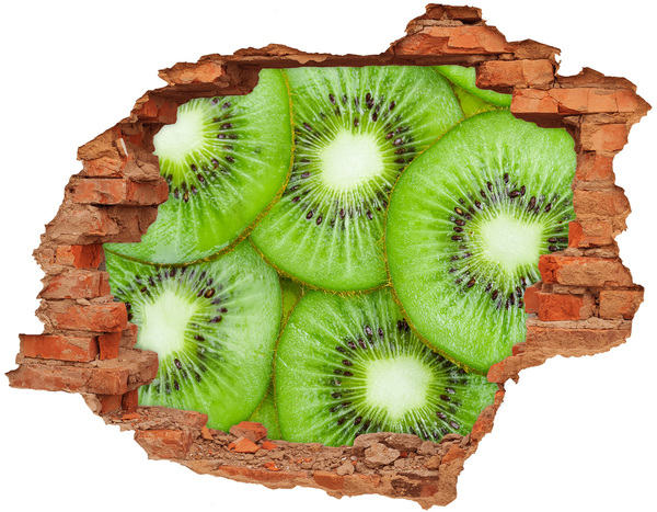 Adesivo murale buco 3D Kiwi in cemento