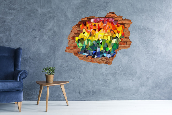 Adesivo murale buco 3D Un buco colorato nel muro