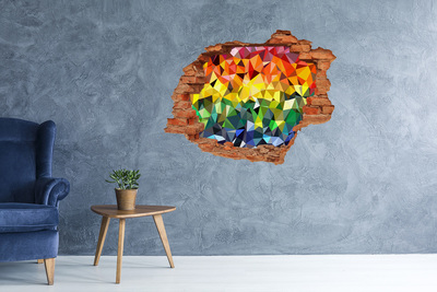 Adesivo murale buco 3D Un buco colorato nel muro