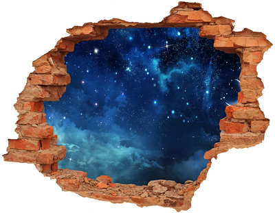 Adesivo effetto buco nel muro Lo spazio cosmico dietro il muro