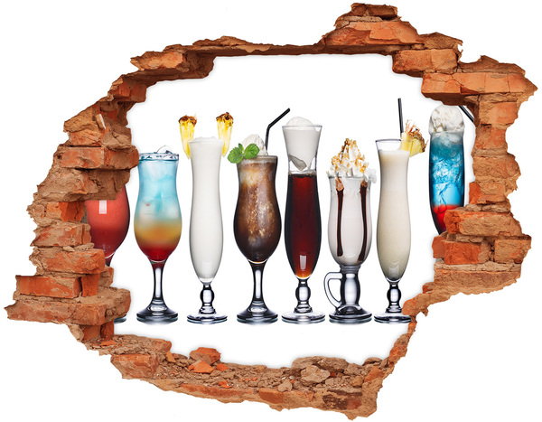 Adesivo murale buco 3D Un piccolo locale nascosto, un'oasi per cocktail.