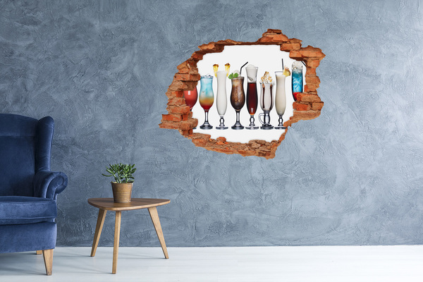 Adesivo murale buco 3D Un piccolo locale nascosto, un'oasi per cocktail.