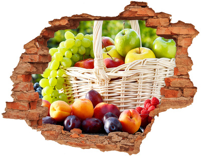 Adesivo effetto buco nel muro Un cesto pieno di frutta