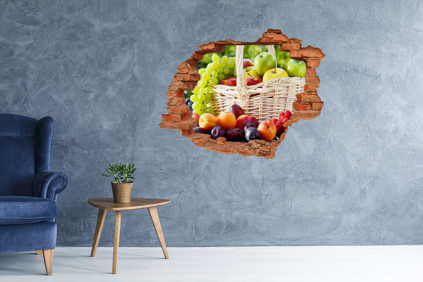 Adesivo effetto buco nel muro Un cesto pieno di frutta