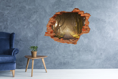 Adesivo murale buco 3D Un sentiero tra gli alberi