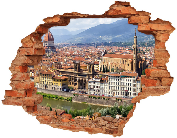 Adesivo murale buco 3D Veduta di Firenze