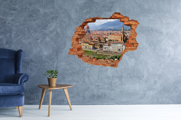 Adesivo murale buco 3D Veduta di Firenze