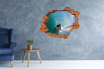 Adesivo murale buco 3D Surf nell'oceano