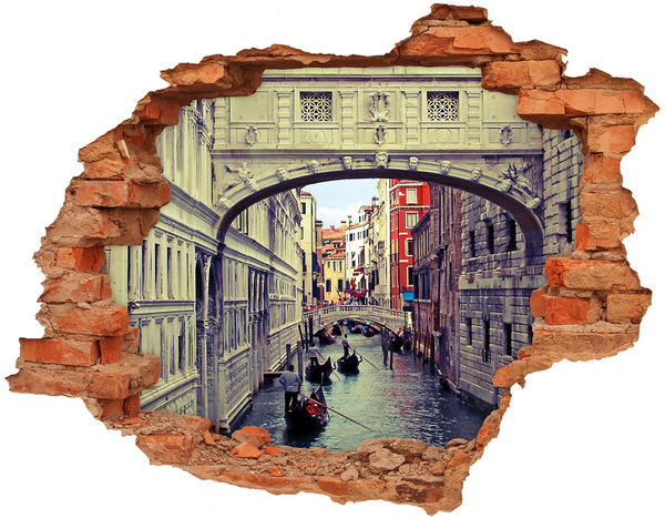 Adesivo effetto buco nel muro Venezia nella buca