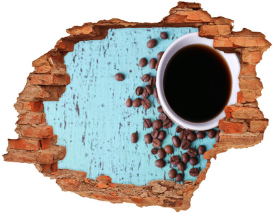 Adesivo effetto buco nel muro Un momento di relax con il caffè.