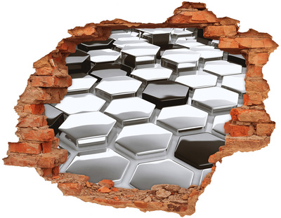 Adesivo con buco sbrecciato Esagoni moderni in cemento