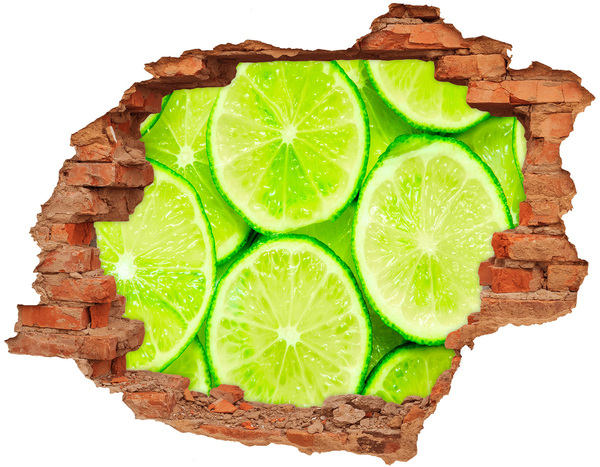 Adesivo con buco sbrecciato Lime freschi nel cemento
