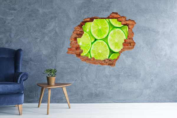 Adesivo con buco sbrecciato Lime freschi nel cemento