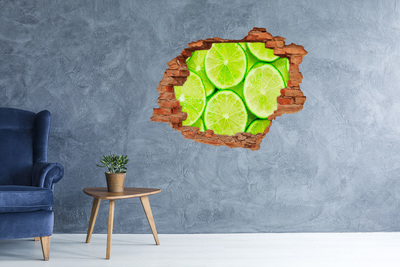 Adesivo con buco sbrecciato Lime freschi nel cemento